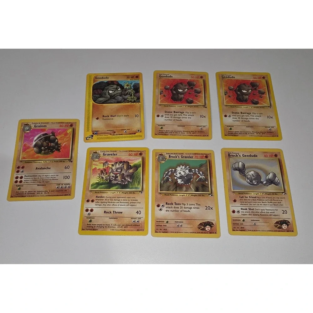 Pokemon Card Lot 7 Geodude Graveler Golem Evolution Vintage WOTC e-Reader Gym